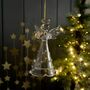 Glass Heart Angel Hanging Christmas Decoration, thumbnail 1 of 2