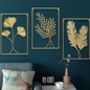 Exclusive Gold Leaf Wall Art Home Decor, thumbnail 6 of 12