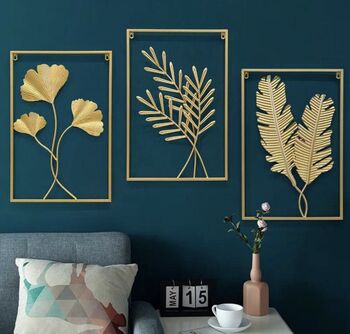 Exclusive Gold Leaf Wall Art Home Decor, 6 of 12