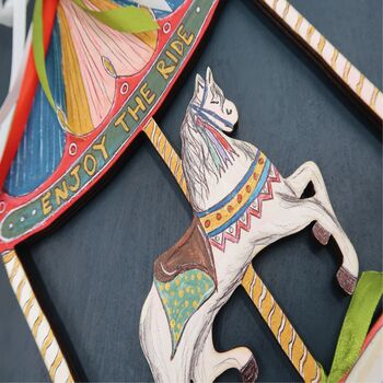 'Enjoy The Ride Mr Horse' Carousel Wall Hanging, 3 of 5