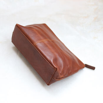 Brown Leather Costmetic Bag, Tan, 4 of 6