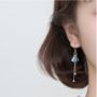 Sterling Silver Beaded Dangle Earrings, thumbnail 3 of 4