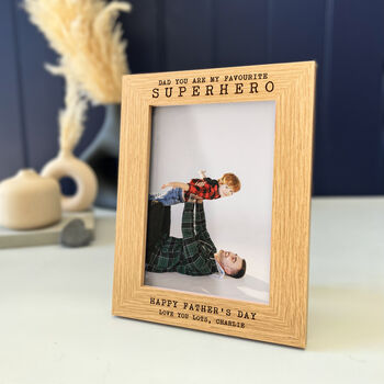 Personalised Father's Day Superhero Photo Frame Gift, 3 of 9