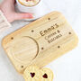 Personalised Stars Wooden Tea And Biscuit Coaster Tray, thumbnail 11 of 11