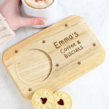 Personalised Stars Wooden Tea And Biscuit Coaster Tray, 11 of 11