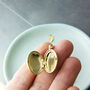 Round Small Oval Locket Necklace, thumbnail 2 of 10