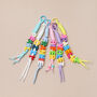Personalised Beaded Name Bag Charm With Chunky Rope, thumbnail 7 of 7
