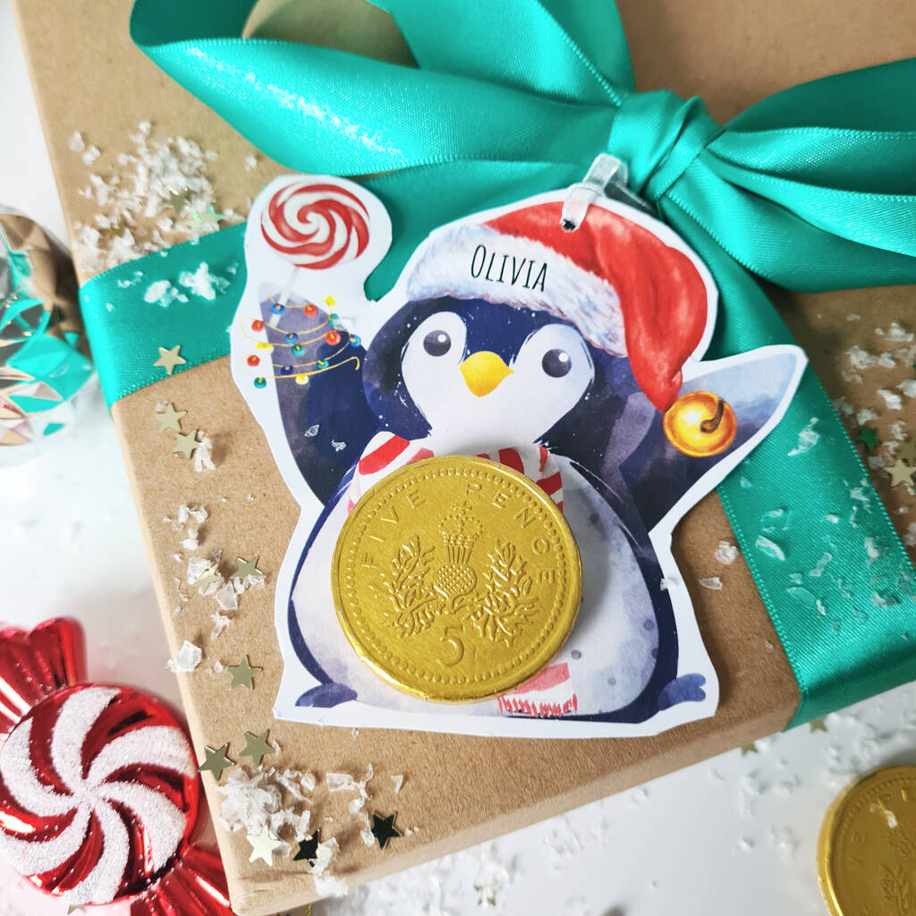 Penguin Personalised Chocolate Gift Tags