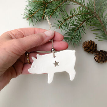 Pig Christmas Tree Decoration, 3 of 3