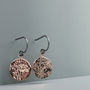 Oxidised Silver And Rose Gold Plated Disc Earrings, thumbnail 1 of 3