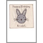 Personalised Rabbit New Baby Girl Or 1st Birthday Card, thumbnail 2 of 12