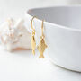 Gold Plated Fish Earrings, thumbnail 4 of 6