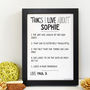 Personalised Things I Love About My Husband Print, thumbnail 4 of 4