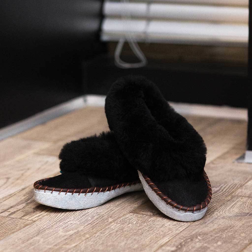 Black Women's Sheepskin Sheepers Slippers By Sheepers ...