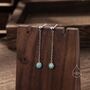 Aqua Green Opal With Chain Dangle Stud Earrings, thumbnail 1 of 11