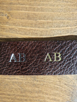 Men's Thick Dark Brown Leather Belt Free Personalisation, 6 of 7