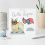 French Bulldog Paper Doll Birthday Card, thumbnail 1 of 5