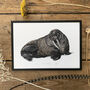 W Is For Walrus Illustration Print, thumbnail 1 of 6