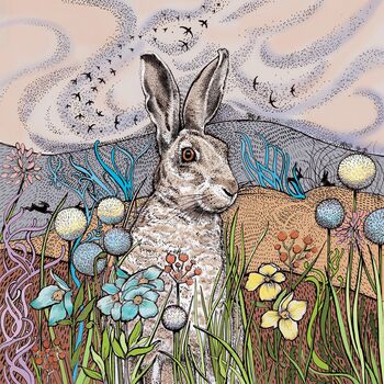 'Hares In The Field' Print, 3 of 3