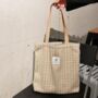 Beige Houndstooth Tote Bag, thumbnail 5 of 7
