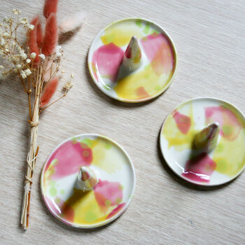 Yellow/Pink Ring Tree, Ring Stacker, Jewellery Dish, 2 of 3