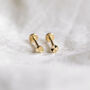 14 Carat Gold Tiny Stacked Lobe Prism Single Earring, thumbnail 1 of 5