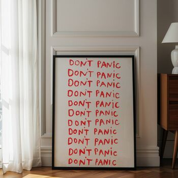 Don't Panic Positive Quote Hand Painted Art Print, 2 of 3