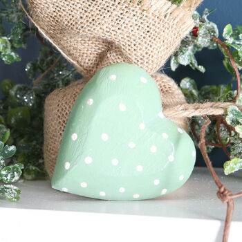 Wooden Green Heart Christmas Tree Decoration, 2 of 3
