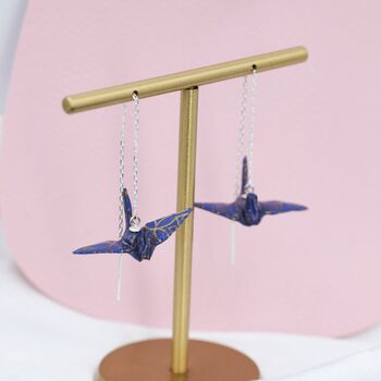 Japanese Paper Origami Crane Ear Threaders Three, 4 of 11