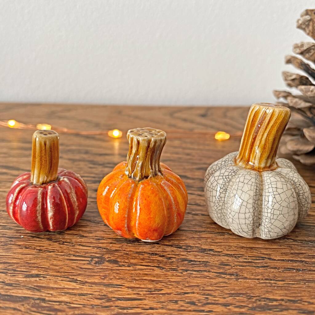 Trio Of Mini Handmade Ceramic Pumpkins By Bobby Loves Rosie