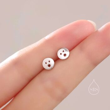 Surprise Face Stud Earrings In Sterling Silver, 2 of 10