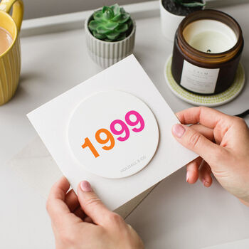 Anniversary Personalised Leather Coaster And Card, 3 of 3