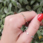 Mixed Metal Sterling Silver 925 Stacking Stretch Bead Ring, thumbnail 6 of 10