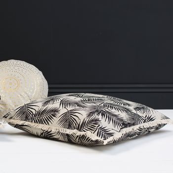 Tropical Print Black And White Cushion, 2 of 3