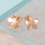 Blossom Gold Plated Sterling Silver Stud Earrings, thumbnail 3 of 5