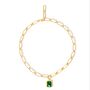 Paperclip Chain Rectangular Green Emerald Crystal, thumbnail 2 of 3