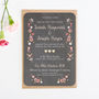 Berry Floral Chalkboard Wedding Invitations, thumbnail 3 of 8