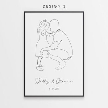 Personalised Father's Day Gift Dad And Child Art Print, 4 of 6