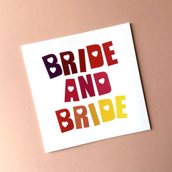 Bride And Bride Wedding Card, 2 of 2