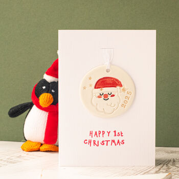 Personalised Santa Baby Cardigan – First Christmas Gift, 3 of 12