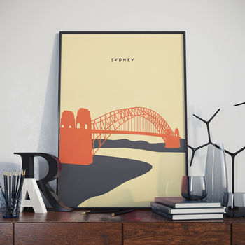 Sydney Harbour Bridge Poster, Australia, Print. Poster, 2 of 2