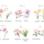 Delicate Family Birth Flower Print, thumbnail 4 of 6