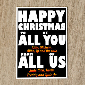 Personalised Family Christmas Card With Names, 8 of 8