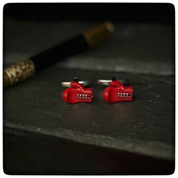 Personalised Red Boxing Glove Cufflinks, 9 of 10