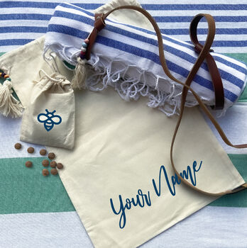 Personalised Gift Set, Towel And Leather Strap, 6 of 11