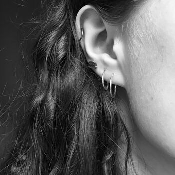 Half Hoop Earrings Sterling Silver, 5 of 6