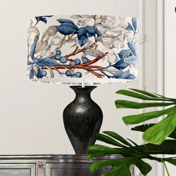 Blue And Taupe Botanical Lampshade, 2 of 7