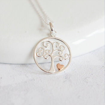 Sterling Silver Tree Of Life Heart Necklace, 4 of 12