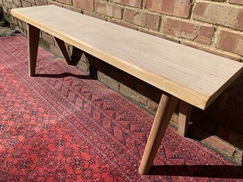 Modern Laminated Birchwood Bench With Tapered Legs, 9 of 12