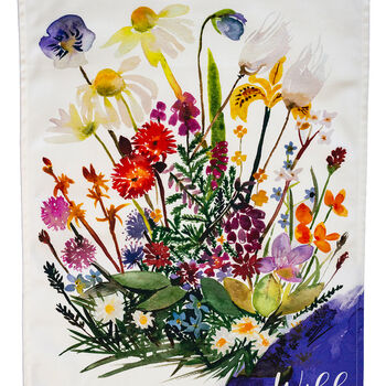 Wildflower Bouquet Watercolour Tea Towel, 6 of 7